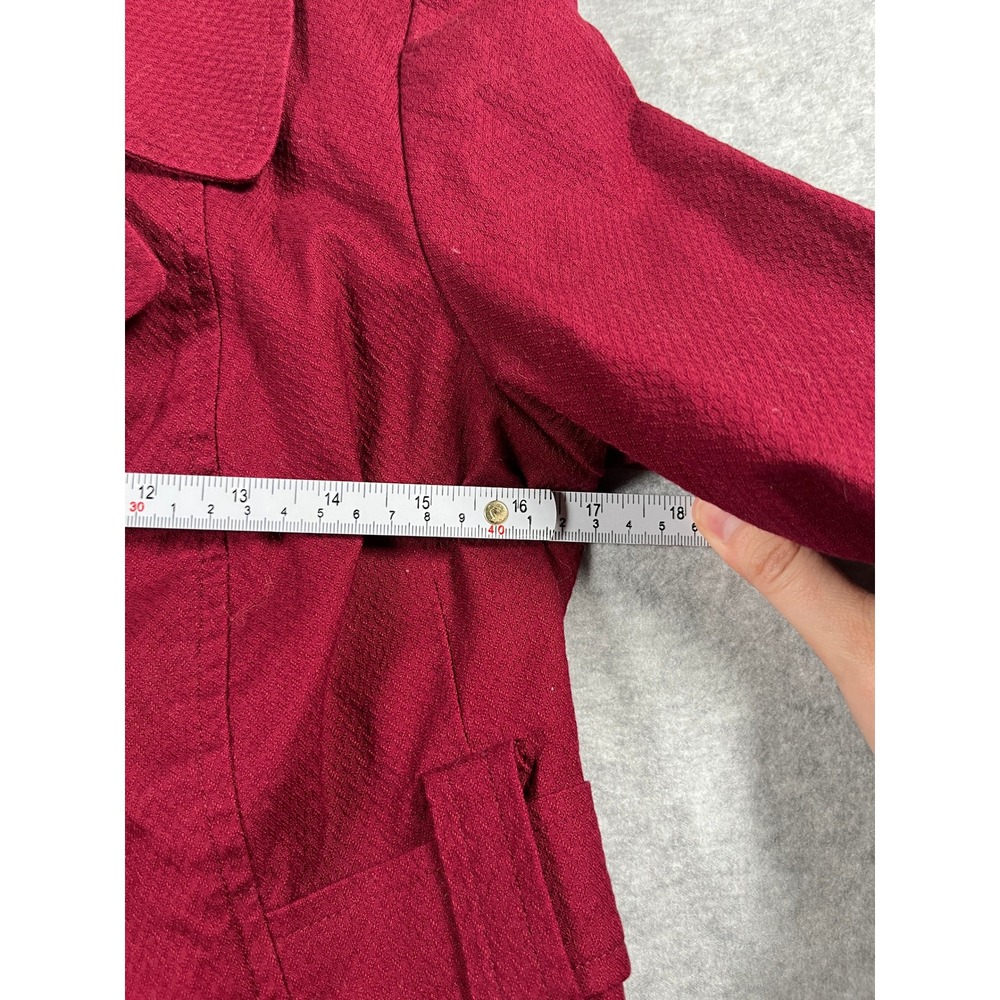Banana Republic Pea Coat Jacket Women 6 Red Double Breasted Y2K Preppy Academia - Picture 7 of 9
